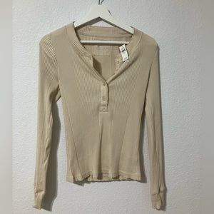 Aerie Beige Henley NWT